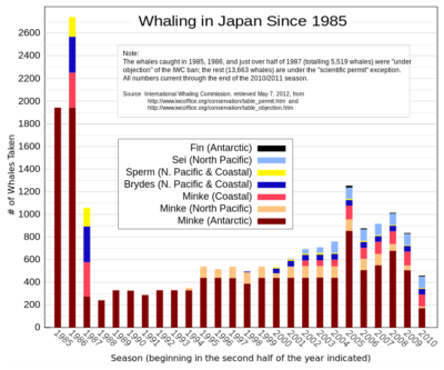 Foto: Abb. 1: Walfänge Japan ( Finnwale, Seiwale, Pottwale, Brydewale und Zwergwale (Minke) [17]